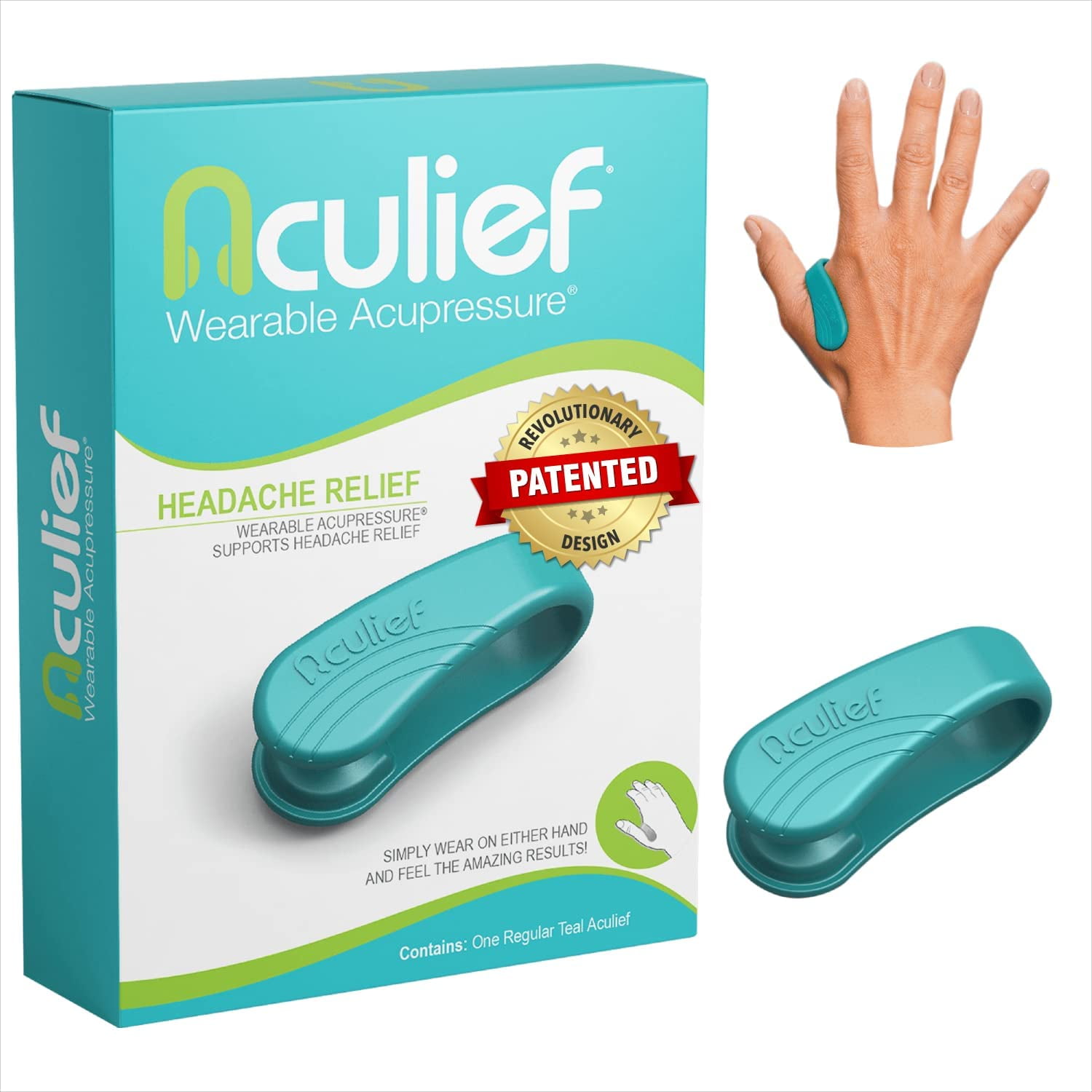 Aculief Wearable Acupressure Device 1 Pack Regular Teal