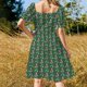 thumbnail image 5 of Vestido de manga corta con estampado de loros tropicales, vestidos de noche para mujer, ropa de mujer, novedades, vestido de fiesta., 5 of 7