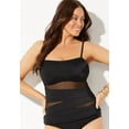 thumbnail image 3 of Swimsuits for All Women's Mesh Wrap Bandeau Tankini Top, 3 of 4