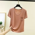 thumbnail image 2 of Htigea Womens Crewneck T Shirts Summer Short Sleeve Tops Soft Comfortable Casual Basic Tees Khaki M, 2 of 6