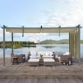 thumbnail image 4 of Aoodor 16 x 12 ft. Outdoor Pergola with Retractable Canopy and Sunshade Roller Curtains, Aluminum Frame Grape Trellis Pergola for Patio Backyard and Deck - Khaki, 4 of 8