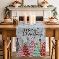 thumbnail image 2 of Grey Christmas Trees Table Runner 48 Inches Long - Winter Xmas Colorful Pine Snowflakes Kitchen Dining Burlap Linen Tablerunner for Small/Round/Square/Wedding/Coffee/Dining Table Party Décor 13 x 48, 2 of 7