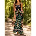 thumbnail image 5 of Women'S Summer Spaghetti Strap Jumpsuits Iridescent Paisley Flowers Loose Baggy Fit Wide Leg Rompers Casual Wear, 5 of 7
