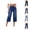 BU3, variant on Capri Jeans for Women Elastic High Waist Relaxed Fit Washed Blue Wide Straight Leg Denim Capris with Pockets Cropped Jeans