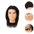thumbnail image 6 of Vaveren Hair Mannequin Head Portable Doll Head for Braiding Hairdresser Hair Styling B Type Black, 6 of 8