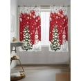 thumbnail image 3 of Christmas Snowman Curtains 63 Inch Length,Sheer Curtains for Bedroom Living Room Window Red Xmas Tree Silver Pine Tree Winter Rod Pocket Drapes Kitchen Curtains Small Half Window 42"x63" 2 Panels, 3 of 7
