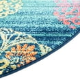 thumbnail image 4 of Unique Loom Azalea Collection Area Rug - Aromi (7' Round Navy Blue/Turquoise), 4 of 7