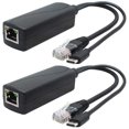 thumbnail image 1 of Paquete de 2 Divisores PoE Gigabit 5 V, USB Tipo C, Adaptador 48 V una y 2,4 A, Compatible con IEEE 802.3Af, 1 of 5