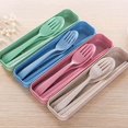 thumbnail image 3 of AMERTEER 3Pcs/Set Portable Utensils Tableware Cutlery PP Spoon Fork Chopsticks, 3 of 10