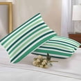 thumbnail image 2 of Gark Green Gradient Striped Outdoor Pillow Covers Set of 2 Modern Minimalist Lines Waterproof Throw Pillow Case Decorative Square Cushion Cover for Patio Couch Garden Balcony, 20"x12", 2 of 9