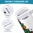 thumbnail image 3 of Yayeee 40oz Stainless Steel Tumbler with Straw and Handle Double-Wall Insulated Travel Water Bottle, Green Halloween Christmas Trees, 3 of 8