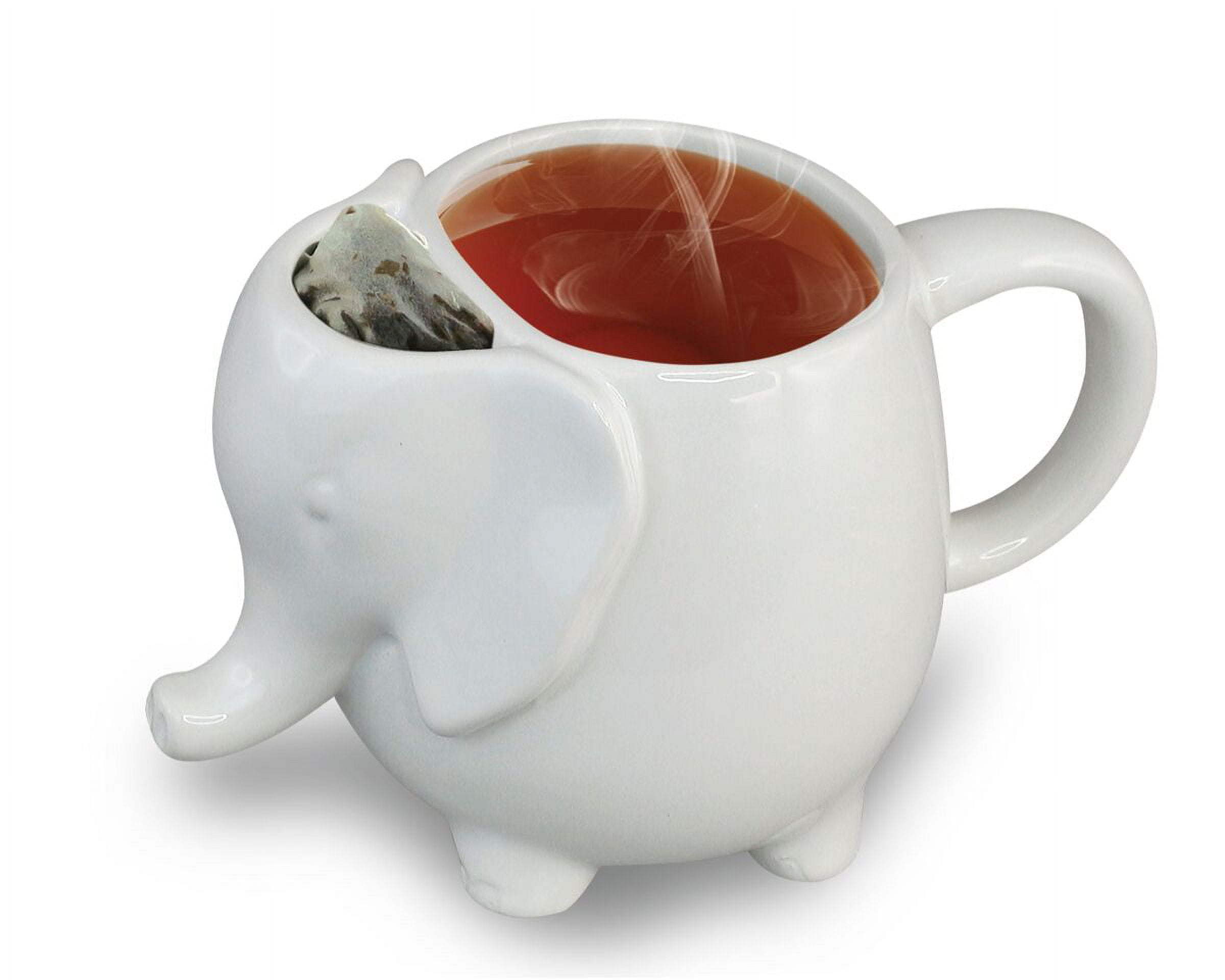 Mug éléphant avec porte sachet à thé en porcelaine 500 ml - Totalcadeau