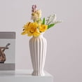 thumbnail image 5 of Modern White Ceramic Vase for Home Decor – 7.6–10 Inch Matte Cylindrical Flower Vase for Living Room, Table Centerpiece, Pampas Grass & Dried Flowers, 5 of 9