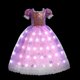 thumbnail image 3 of Vestido de princesa con luz LED para niñas, disfraz de Elsa, Anna, elfo, Rapunzel, ropa de fiesta de cumpleaños para niños, Cosplay de Halloween, Cenicienta congelada, 3 of 5