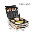 thumbnail image 3 of FORMRS Travel Makeup Bag Large Capacity Train Case Cosmetic Organizer with Adjustable Dividers, Beige Retro Rainbow, 3 of 8