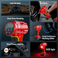 thumbnail image 6 of ODEGNC 10000mAh 21V 160PSI Cordless Tire Inflator Dual-Power For Car Bike Ball Portable Air Compressor LED Light, 6 of 14