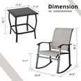 thumbnail image 6 of Vongrasig 3 Piece Outdoor Rocking Bistro Set, Textilene Fabric Small Patio Furniture Set, Front Porch Rocker Chairs Conversation Set with Glass Table for Lawn, Garden, Balcony, Poolside (Taupe), 6 of 18