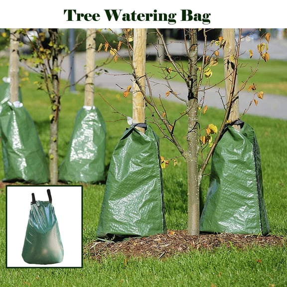 20 Gallon Slow Release Tree Watering Bag - Drip Irrigation Bag for Newly Planted or Established Trees(Green)