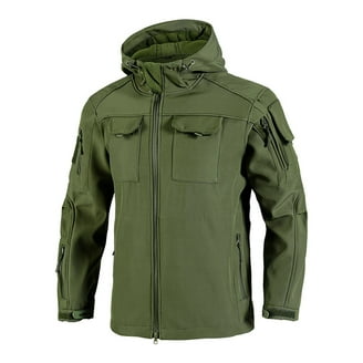 CQR Men's Tactical Softshell Hoodie Jacket - Lightweight Fleece Lined For Hiking & EDC