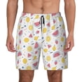 thumbnail image 2 of Picia Watermelon And Lemon pattern Mens Swim Trunks with Compression Liner Stretch Beach Shorts Quick Dry with Zipper Pockets No-Chafing Board Shorts-3X-Large, 2 of 9