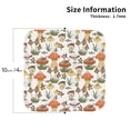 thumbnail image 2 of Honeii Mushrooms print Leather Coaster Set of 4, ideal for safeguarding your furniture from drinks spills and effortless cleanup-Square, 2 of 6