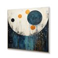 thumbnail image 2 of Designart "Blue Yellow Mid Century Minimalist Rain II" Abstract Collages Metal Art Living Room, 2 of 5