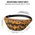 thumbnail image 3 of Fanny Pack Orange Halloween Bats Waist Pack Bag,Running Cross Bag,Waterproof Large Fanny Packs for Women Men for Travel Running Hiking Cycling, 3 of 6
