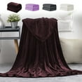 thumbnail image 1 of Manta de franela de color liso - manta de terciopelo suave de forro polar 59"x39" - manta de poliéster sofá-cama en tonos café, gris, blanco, 1 of 7