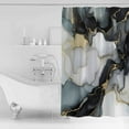 thumbnail image 2 of Black Grey Marble Shower Curtain, 36" x 72", White Golden Abstract Art Waterproof Bathroom Curtain Washable Shower Curtain Set with 12 Hooks, 2 of 6