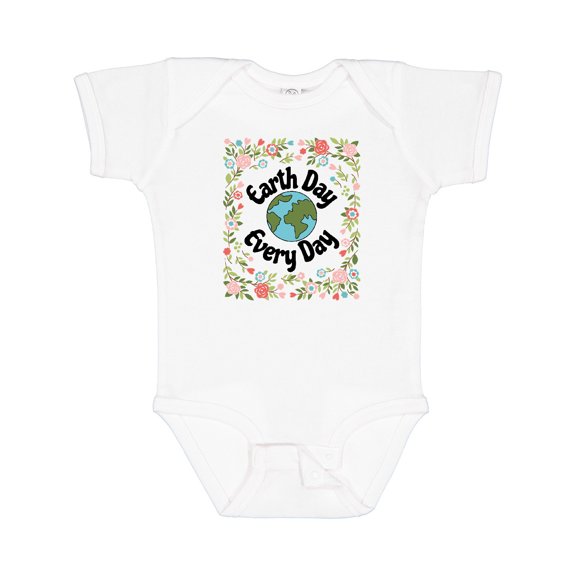 Inktastic Earth Day Every Day 2025 Environmental Girls Baby Bodysuit