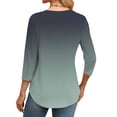thumbnail image 4 of Ladies Tops and Blouses 3/4 Length Sleeve Womens Tops Round Neck Casual Tunic Tops Basic Pleated Shirts Loose Fit 2025 Long Sleeve T shirt Women, 4 of 6