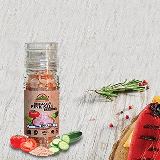 Himalayan Chef Pink Salt Refillable Grinder, 3.53-Ounce,Pure Salt in the World free of Bleaches or Chemical Additives , Delicious Tasting,Pure Gourmet Crystals