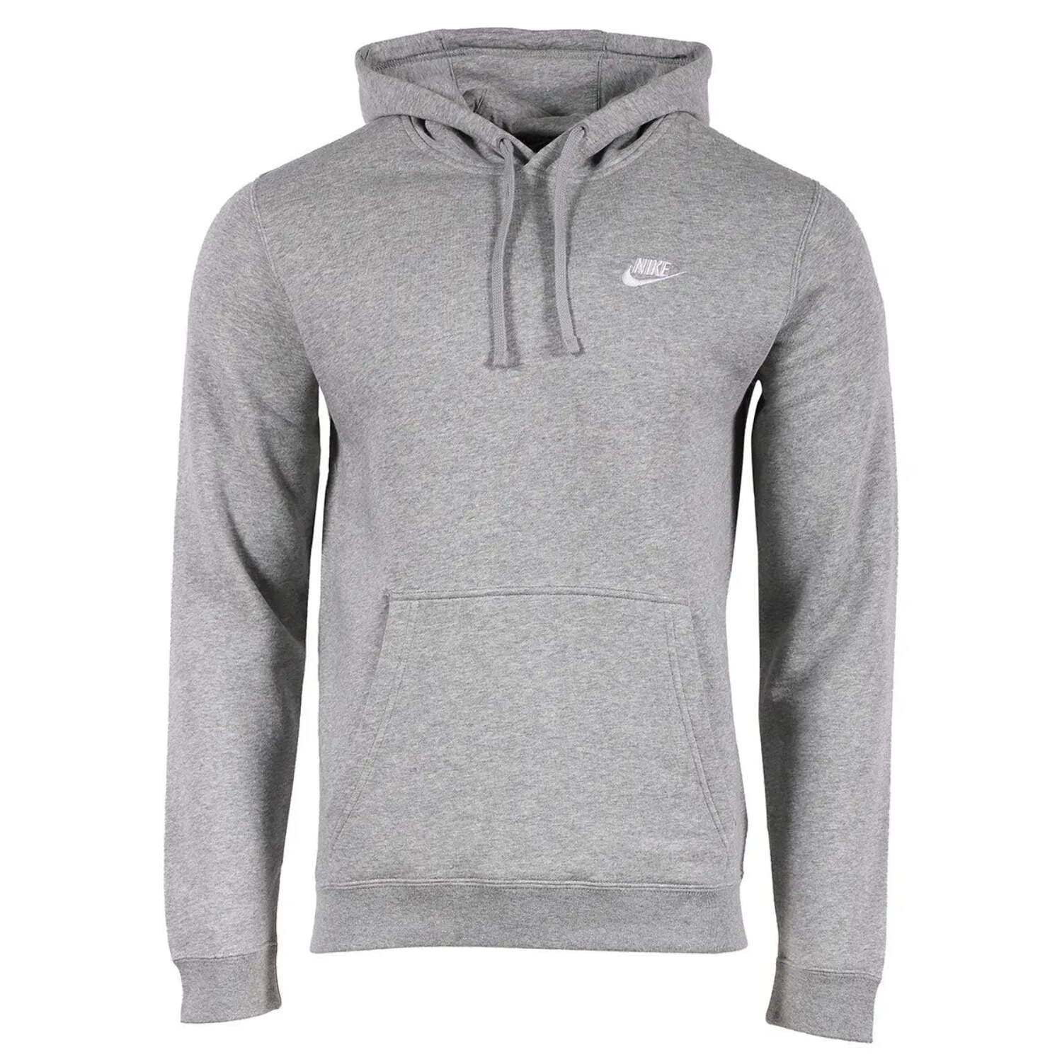 Nike Club Fleece Pullover Longsleeve Men's Hoodie Grey/White