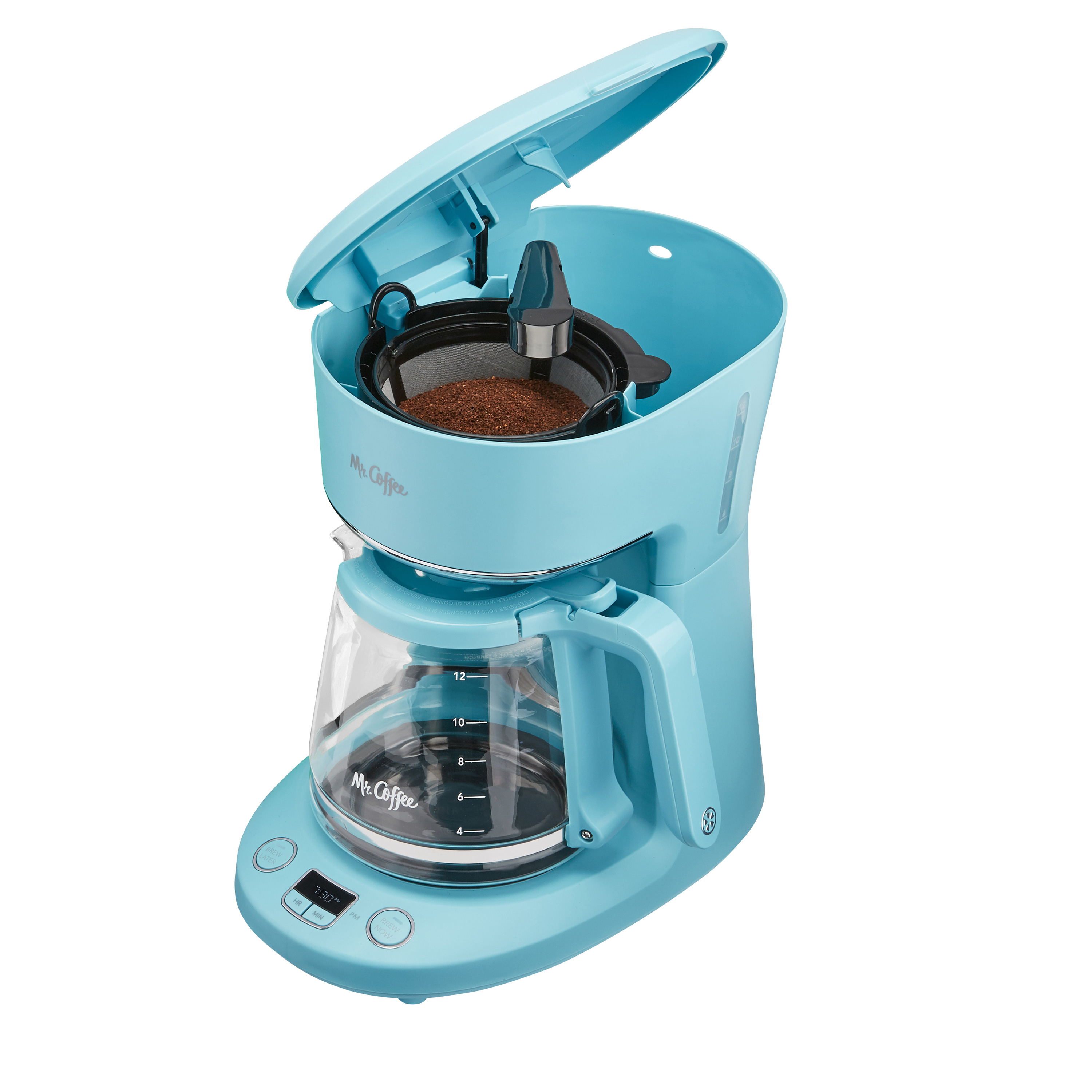 Mr. Coffee 12-Cup Programmable Coffeemaker, Arctic Blue, Brew Now or Later - image 4 of 5