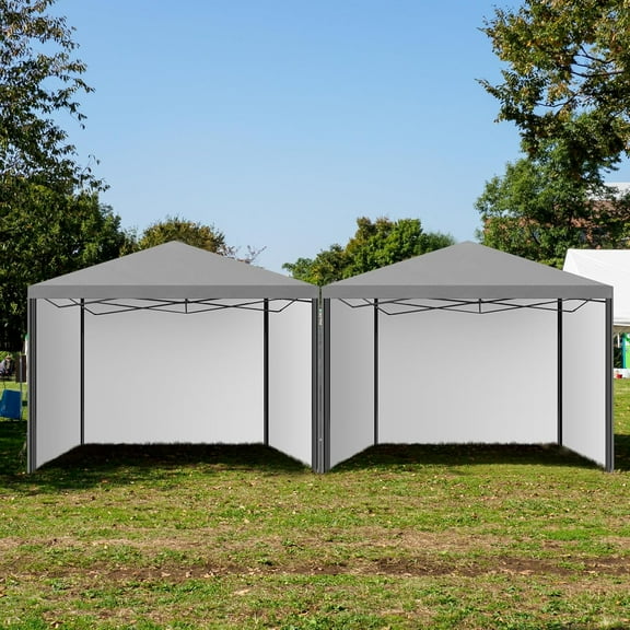 4 Pcs Gray Canopy Sidewalls for 10x10 Canopy, Silver Coated   Tent Walls