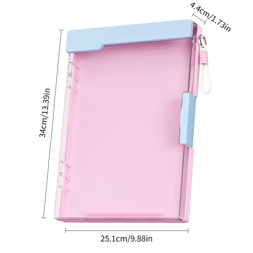 Multifunctional ABS Document Box with Clipboard 2 Compartment File Organiser Storage Case For School and Travel
