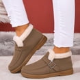 thumbnail image 2 of Mfakffe Warm Womens Boots Suede Winter Ankle Booties Water Resistant Warm Short Boots Outdoor Non Slip Memory Foam Insole Adjustable Buckle, 2 of 5