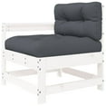 thumbnail image 2 of vidaXL Chaises de Jardin avec Coussins 2 Pcs Blanc Bois Massif Pin, 2 of 5