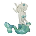 thumbnail image 5 of Nautical Aqua Capiz Blue Tailed Mermaid Holding Pearl In Clam Shell Figurine, 5 of 9