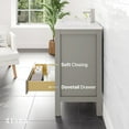 thumbnail image 6 of Eviva London 30"W x 18"D Gray Bathroom Vanity with White Carrara Quartz Countertop and Undermount Porcelain Sink, 6 of 10