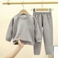 thumbnail image 2 of Fesfesfes Kids Hoodless Sweatshirts Sets Size 2-15 Years with Long Sleeve Round neck Tops ,Long Pants Versatlie Warm Sets, 2 of 9