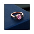 thumbnail image 3 of Gem Stone King 18K Rose Gold Plated Silver Ring Oval Pink Moissanite Onyx (2.10 Cttw), 3 of 4