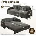 thumbnail image 2 of 81.1'' Pull Out Couch Bed King Size, Chenille Sleeper Sofa Daybed, 3 in 1 Convertible Couches, Futon Sofa with 2 Pillows, Storage Pockets, USB, 3-Seater for Small Spaces, Living Room, Grey, 2 of 9
