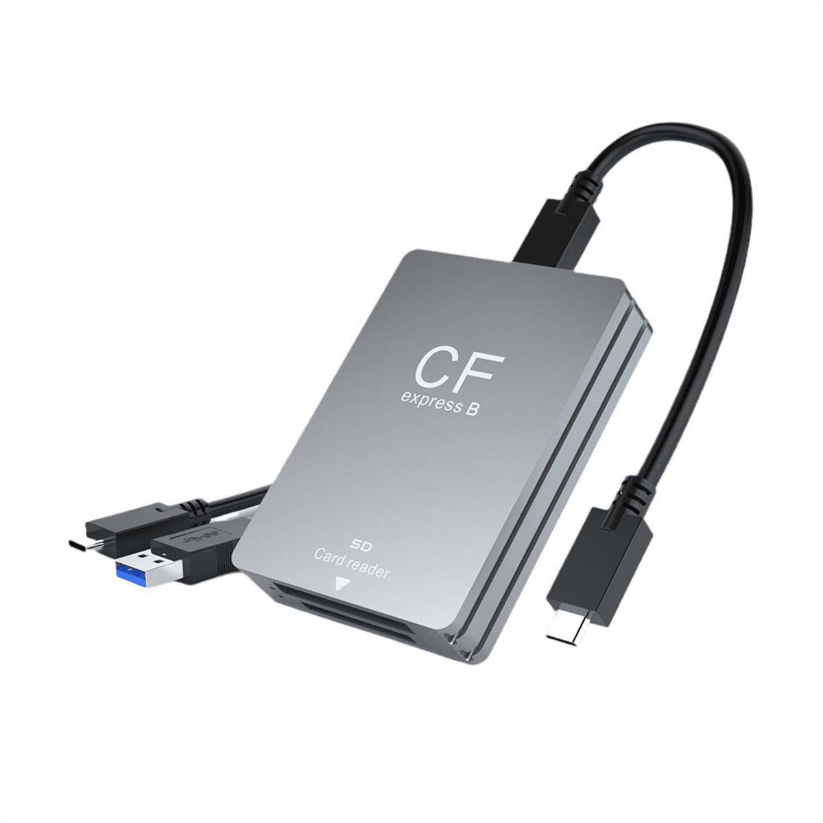 2 in 1 CFexpress Type B SD Card Reader CFexpress Reader USB 3.2 10Gbps Dual-Slot with /A Cable for SLR
