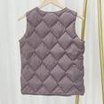 thumbnail image 4 of Busydd Puffer Vest Women Solid Color V Neck Puffer Jacket Casual Sleeveless Warm Womens Down Vest Fashion Button Thermal Winter Vest for Women L, 4 of 4