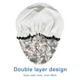 thumbnail image 4 of Shower Caps,White Pioneer Flower and Paisley Pattern Waterproof Shower Cap for Women 4 Pieces,Double Reusable Hair Cover for Shower PEVA Elastic Stretch Hem, 4 of 7