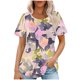 thumbnail image 1 of Tops Cortos para las Mujeres Cuello Redondo Suelto Impreso de Manga Corta, Tops Sueltos para las Mujeres, 1 of 6