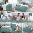thumbnail image 5 of 3 Piece Teal Wood Grain Duvet Cover Set Queen Size, Microfiber Comforter/Quilt Cover with Corner Ties and 2 Pillowcases, Farmhouse Vintage Wooden Rustic All Season Soft Bedding with Zipper Closure, 5 of 8