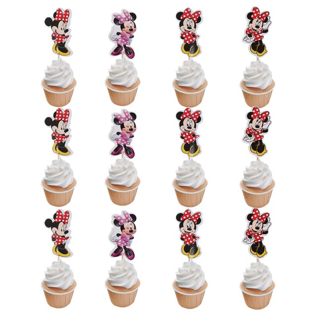 New Disney Mickey Mouse Children Birthday Hat Party Cake Decoration Plates Napkin Fork Disposable Tableware Baby Shower Supplies Gao Jinjia LED