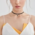 thumbnail image 3 of FJ Black Leather Choker Necklaces for Women Choker Classic Tattoo Charm Stretch Necklace*Temperament Star, 3 of 7